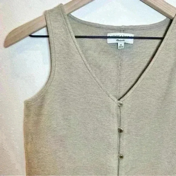 Madewell Women’s Texture & Thread Button Front Tie Tank Top Size X-Small - Picture 2 of 8